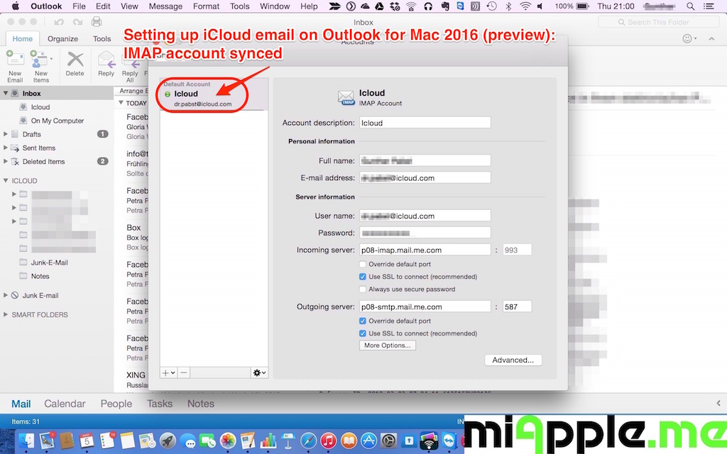 export icloud notes to outlook for mac